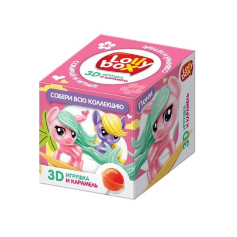 LollyBox Toy Pony Lolly Candy Caramel on a Stick, 11.4g