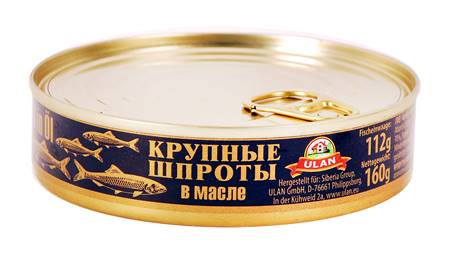 Large Smoked Sprats in Oil 160g ULAN