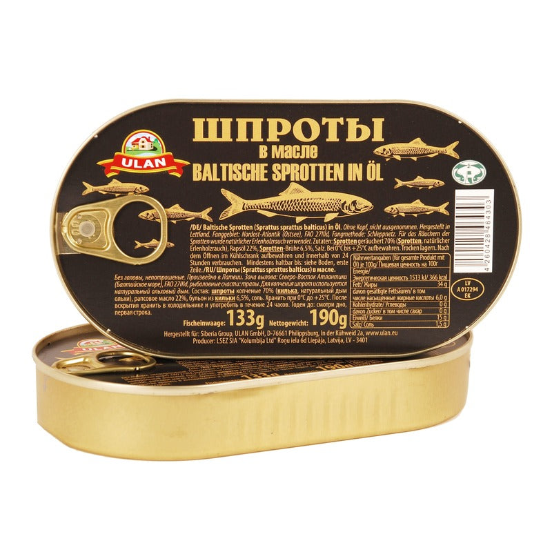 Baltische Sprotten Sprats in Oil, 190g