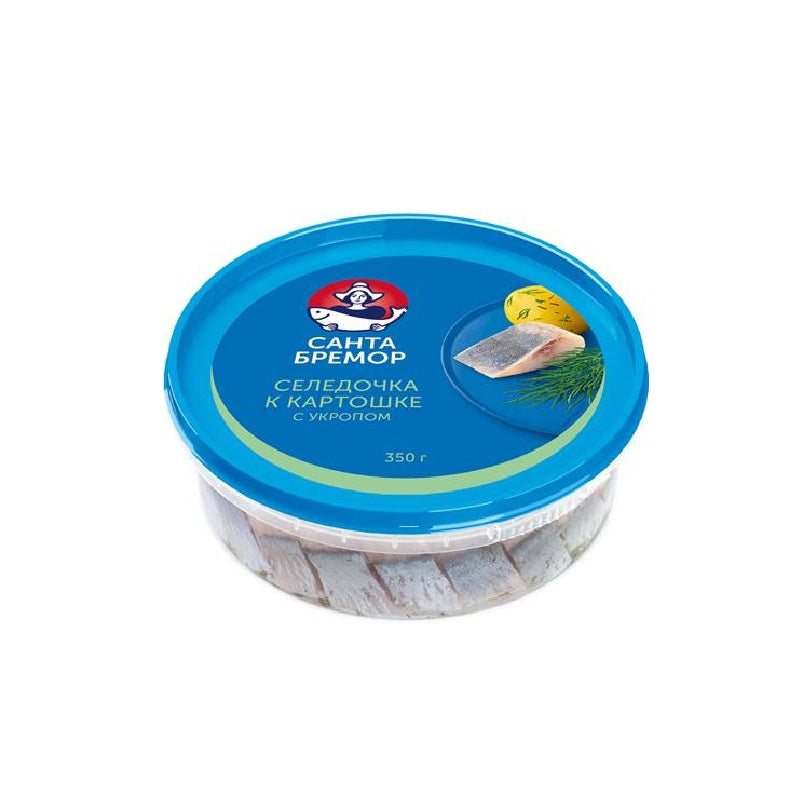 Fillet-pieces of herring "Santa Bremor" "Herring for potatoes" with dill in oil 350g