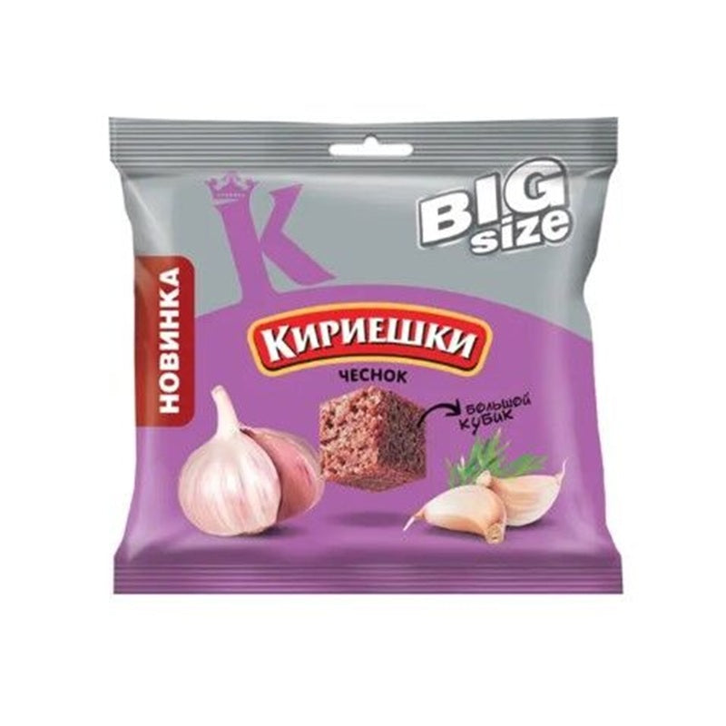Kirieshki Wheat Croutons with Garlic Flavor Big Size, 80g