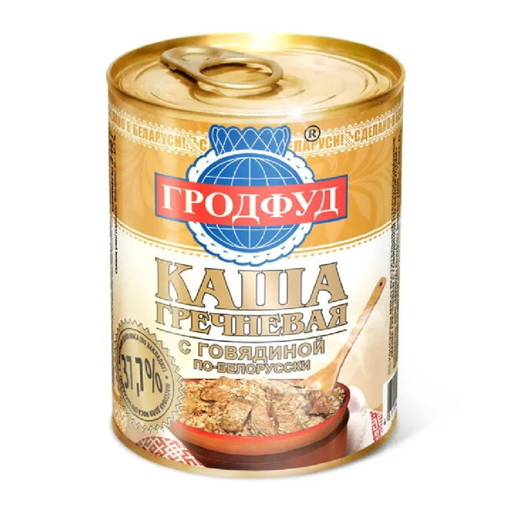 Canned buckwheat beef porridge, 340g