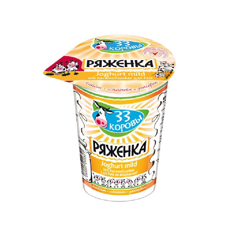 33 COWS RYASHENKA 500ML 3.5% FAT 500G