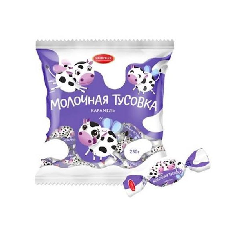 Caramel Azov Confectionery Milk Party Candies with Filling, 250g