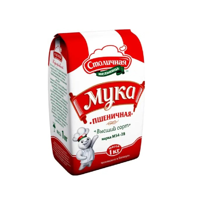 "Stolichnaya Melnitsa" Wheat Flour M 54-28 Highest Grade, 1000g