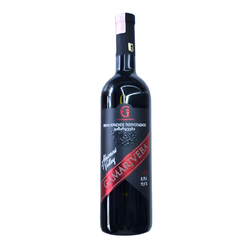 Wine GAMARJVEBA Alazani Valley Red Semi-Sweet 11.5%, 0.75L