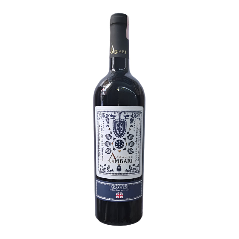 Georgian AMBARI Akasheni Red Semi-Sweet Wine, 0.75L