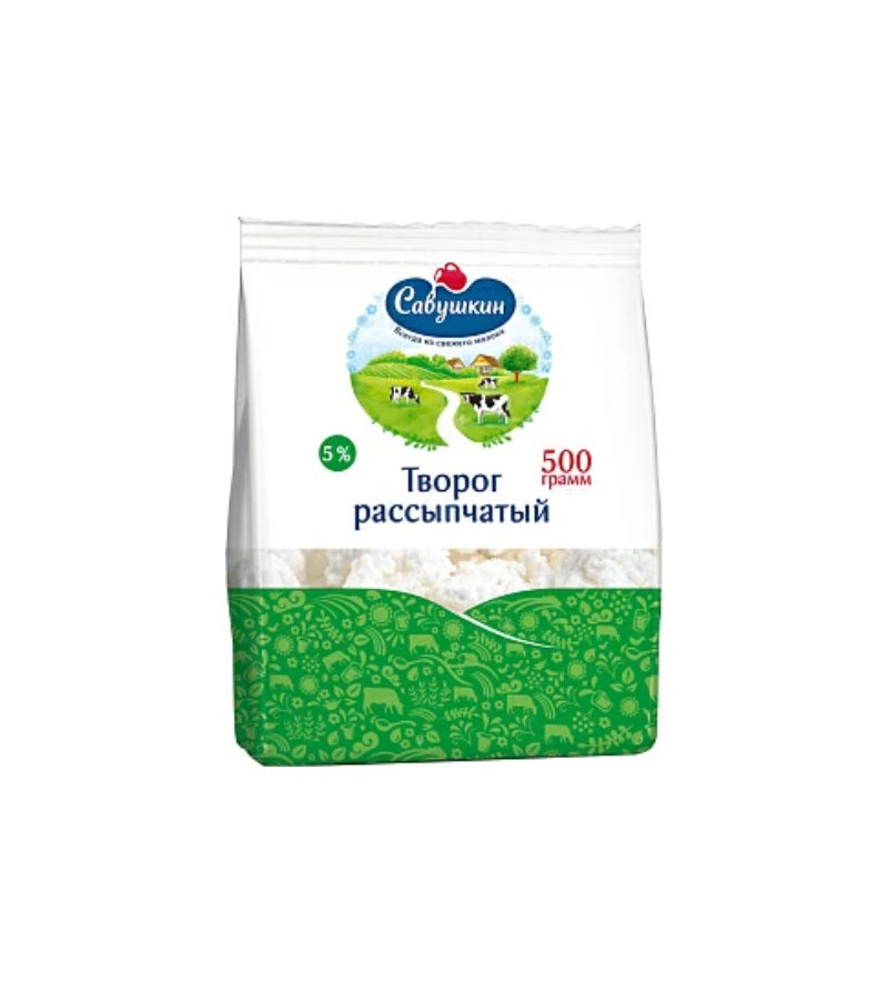 Cottage cheese "Savushkin" crumbly, 5%, 500g