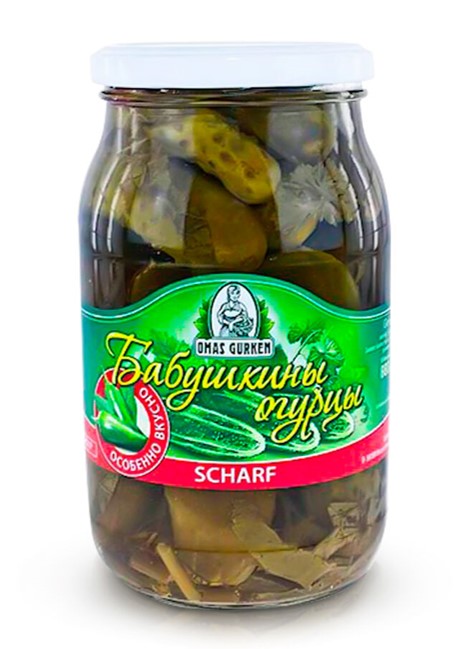 Grandma's cucumbers, spicy, 900g