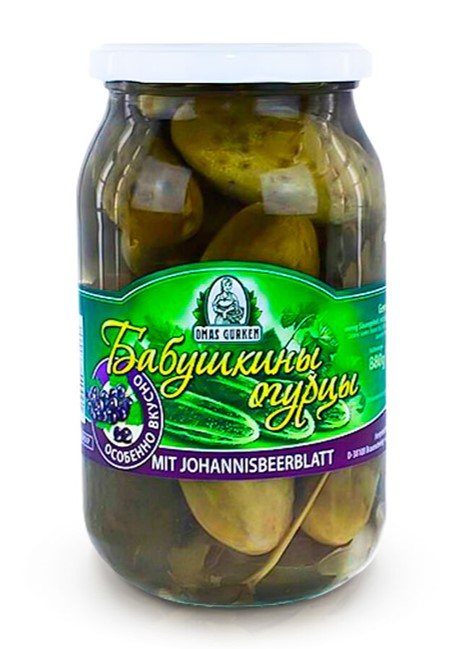 Grandma's cucumbers with currant leaf, 900g