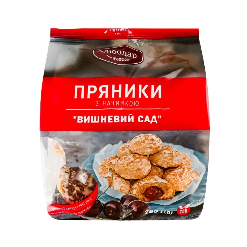 Gingerbread Honey Biscuits with Cherry Filling, 250g