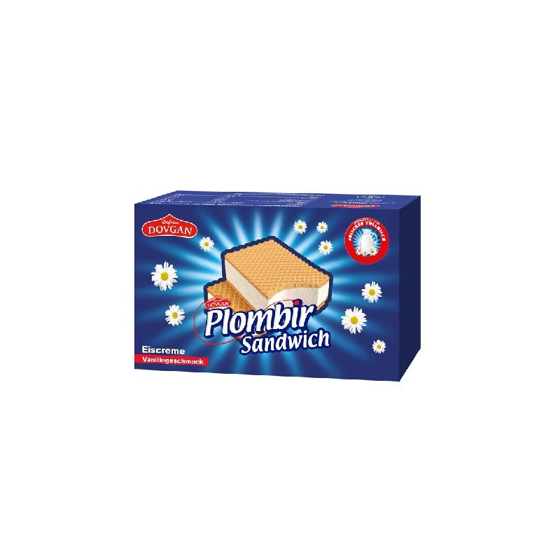 Dovgan Plombir Sandwich Ice Cream with Vanilla Flavor, 80g