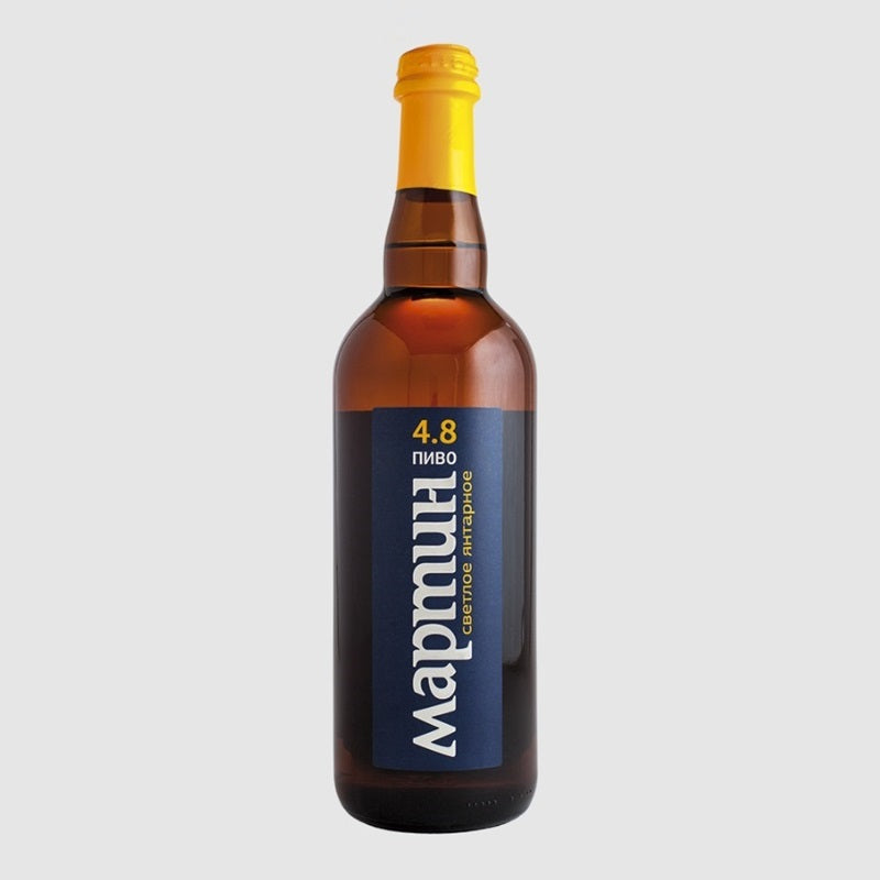 Beer "MARTIN" Light Pasteurized Filtered 4.8% Glass, 0.375L
