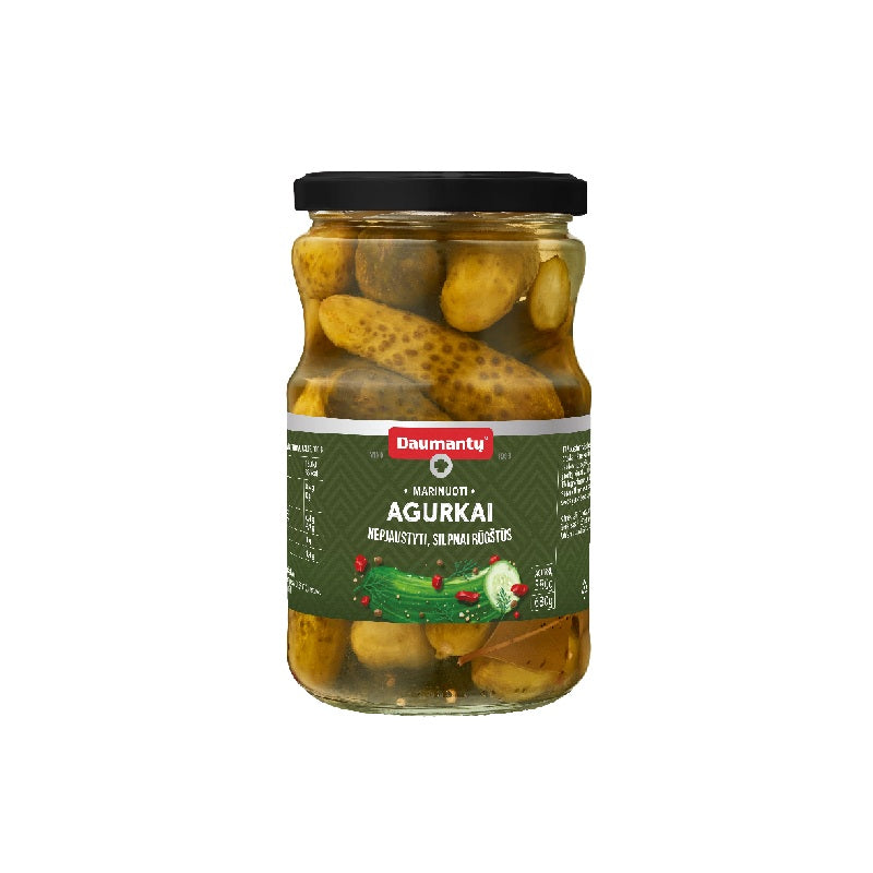 Pickled Cucumbers DAUMANTŲ. uncut. slightly acidic. 680g