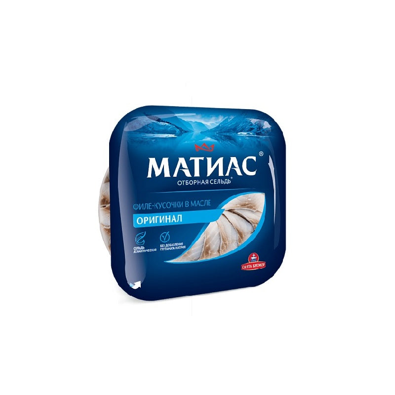 Fillet pieces of herring "Matias" "Original" in oil 200g