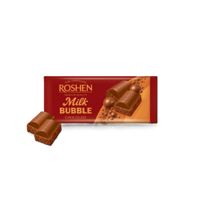 Roshen Milk Chocolate with Bubbles, 80g