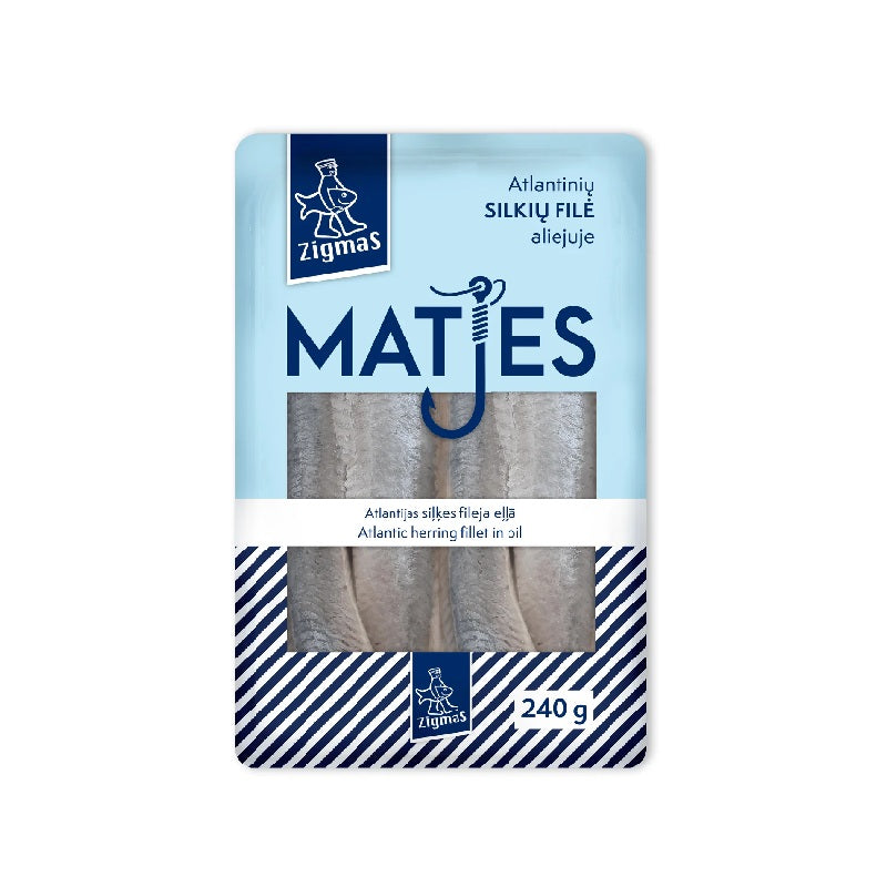 ZIGMAS MATES Atlantic herring fillet in oil, 240 g