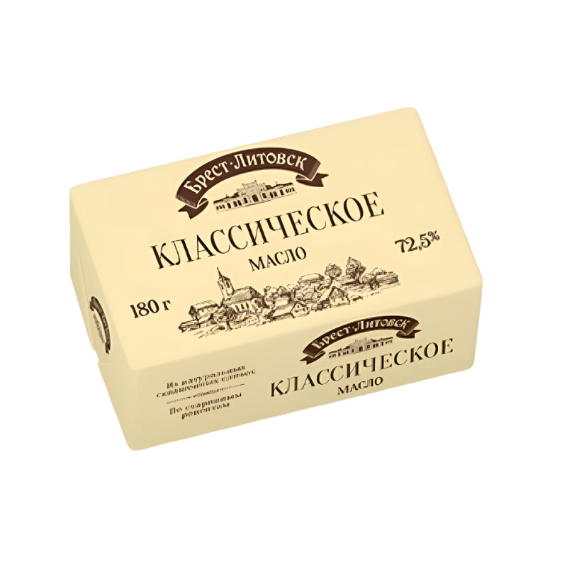 Unsalted sweet cream butter 180g.72.5℅ brest lithuania сладкосливочное