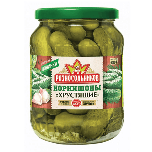 Gherkins Cucumbers Pickled Crispy, 680g