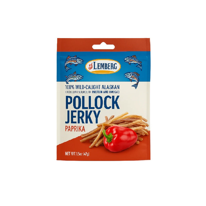 Lemberg Pollock Jerky Slices, Paprika Flavor, 42g
