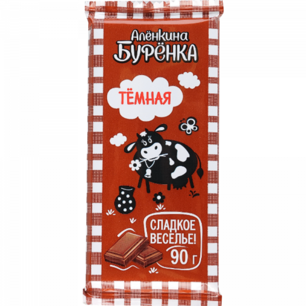 Confectionery tile "Alenkina Burenka" dark, 90g