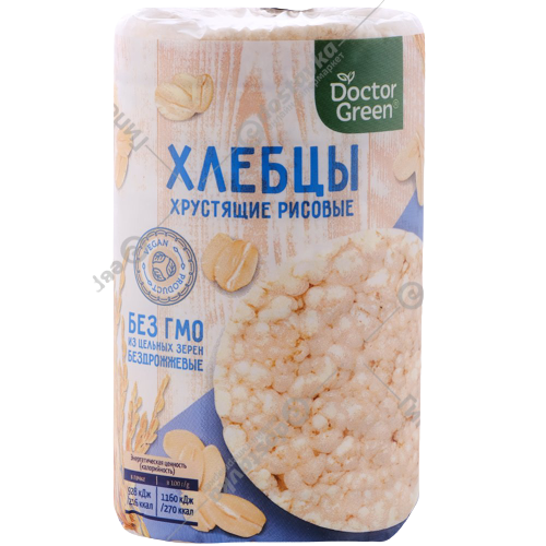 Crispy rice crispbread "Doctor Green", 80g