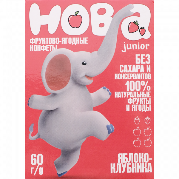 Fruit and berry sweets "Khoba" apple-strawberry, 60g