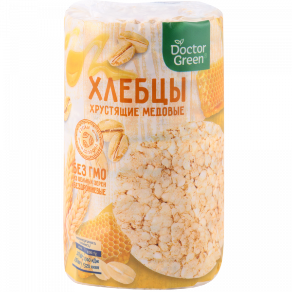 Crispbread "Doctor Green" honey, 80g