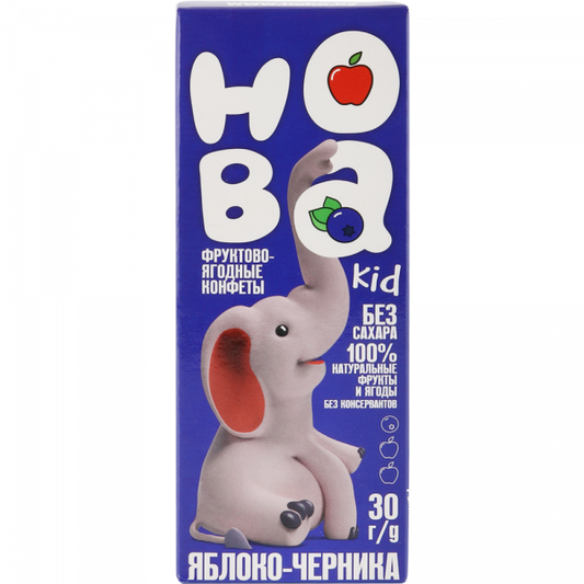 Fruit and berry sweets "Hoba" apple-blueberry, 30g