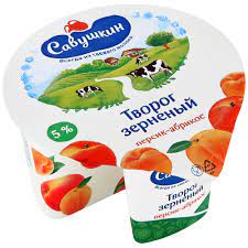 Cottage cheese grained 101 Grain Peach 5% 130g Savushkin