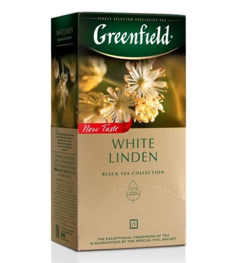 Greenfield Black and green tea White Linden 37.5g (25 bags)