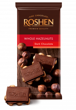 Roshen extra dark with whole hazelnut 90g