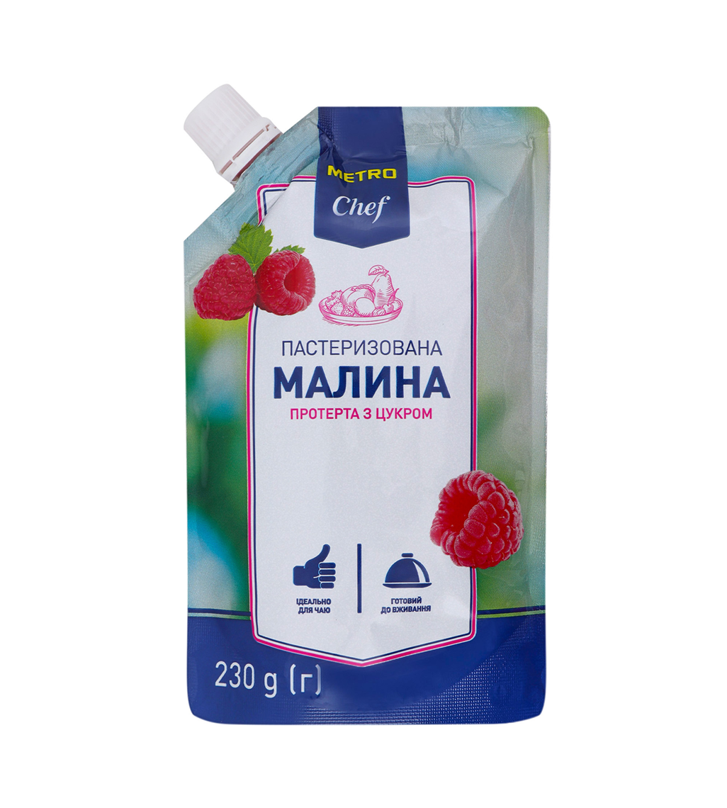Raspberry Metro Chef with sugar pasteurized 230g