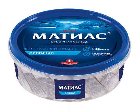 Fillet pieces of herring "Matias" "Original" in oil 500g