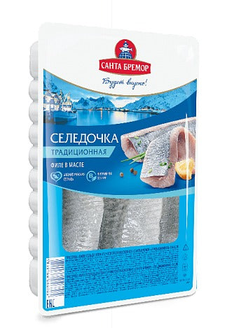 Herring fillet "Santa Bremor" "Traditional" in oil 500g