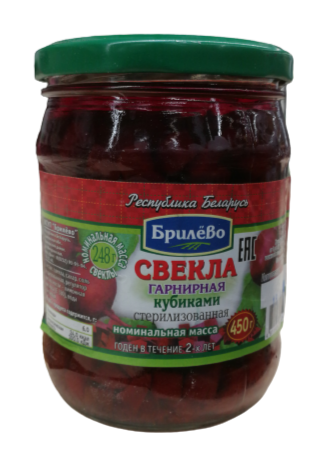Pickled table beets, 450g
