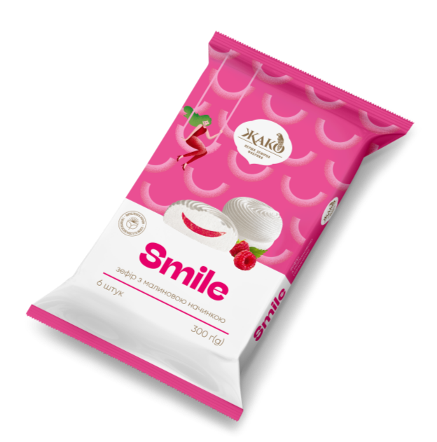 Zefir "smile" raspberry filling 300g