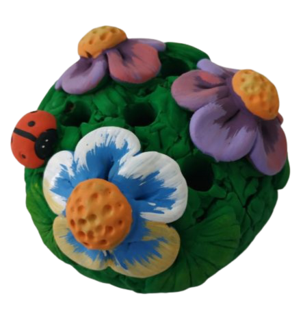 Clay sculpture "pen holder"