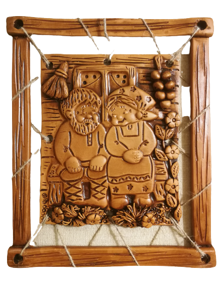 Original ecological clay wall hanging painting "Pastoral"