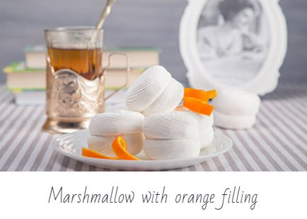 Orange Juice Stuffed Marshmallows