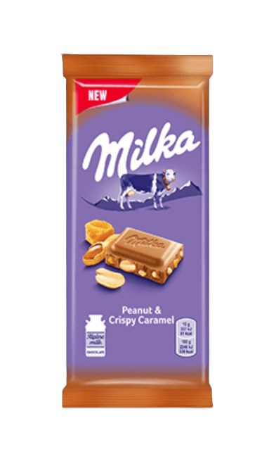Milk chocolate "Milka" peanut & crispy caramel 90g