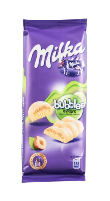Milka Bubbles white porous chocolate with hazelnuts 83g