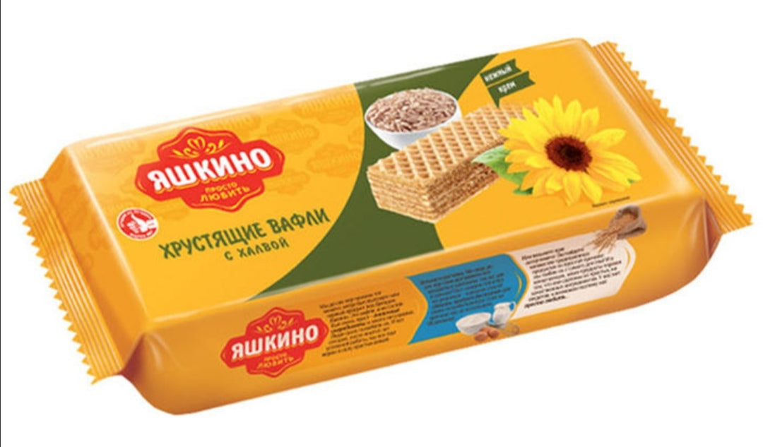 Packaged waffles "Yashkino" "With halva" 300g