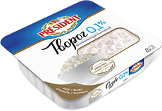 Cottage cheese President homemade crumbly 0.1%, 200g
