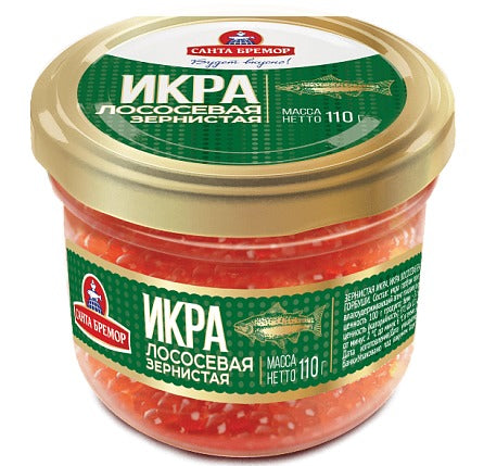 Pink salmon caviar in glass jar 110g