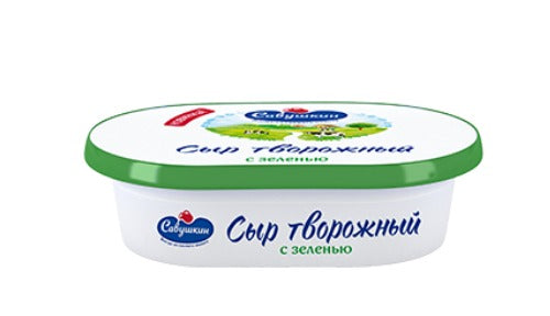 Curd cheese fat in dry matter -no less 60%,filling green -150g