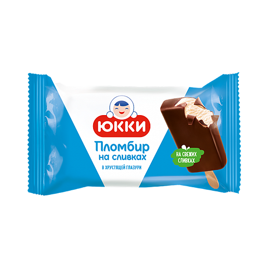 YUKKI Plombir with vanilla cream, popsicle in crispy chocolate glaze 65g
