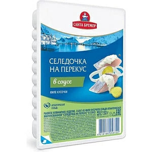 Marinated herring fillet-pieces salad "Herring for a snack" in sauce 150g