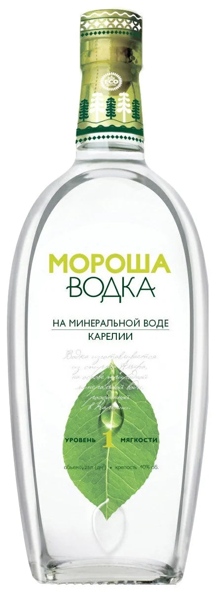 Vodka Morosha on mineral water of Karelia Softness level No.1 (40%), 0.5L