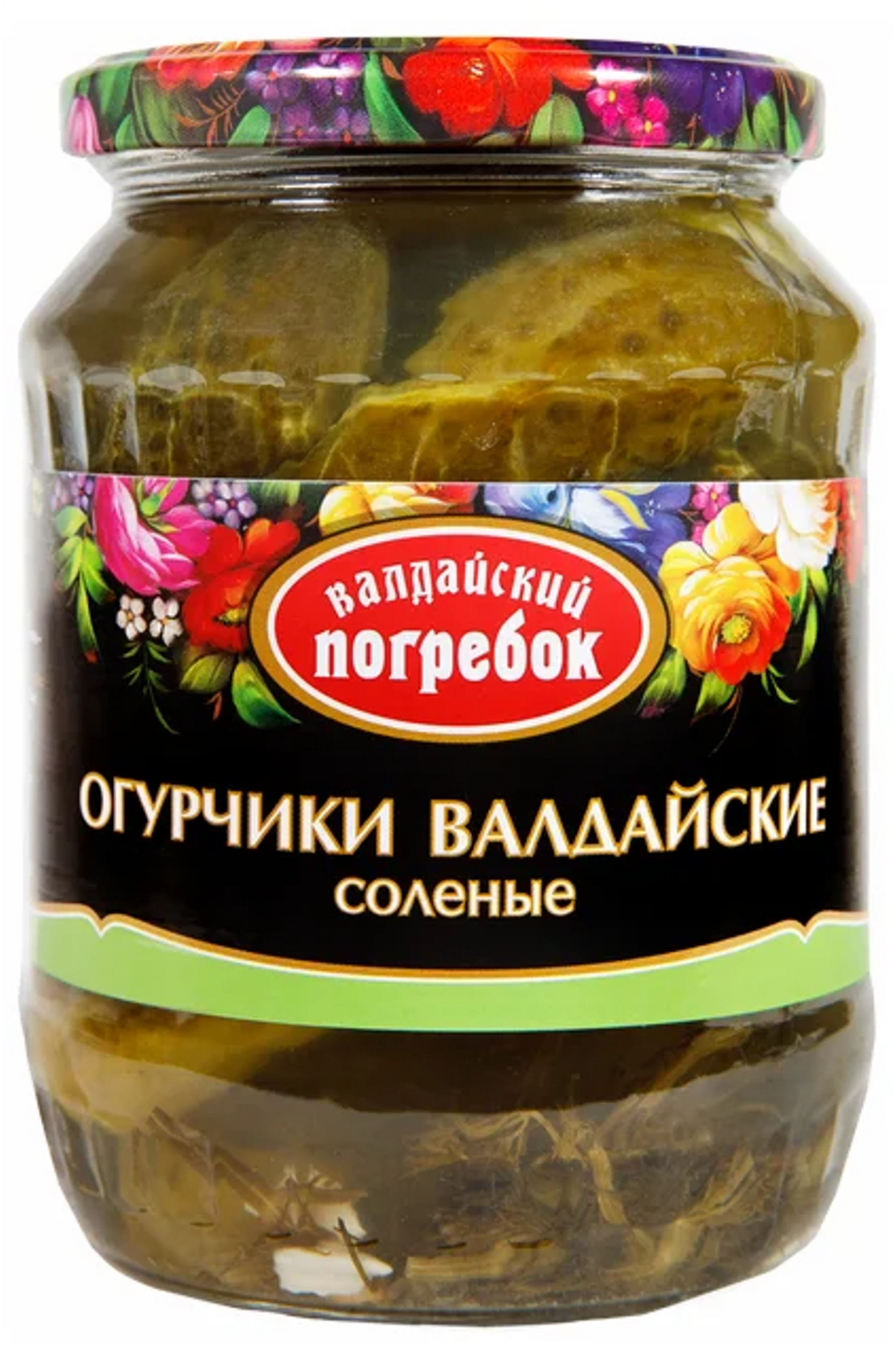 Cucumbers Valdai pickled Valdai Pogrebok, 650g, 720ML